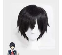 Anime DARLING in the FRANXX Cosplay Hiro Cosplay Wig Short Black Heat Resistant Synthetic Hair Wigs + Wig Cap