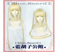 Anime Darwin's Game Karino Shuka Peluca Traje de cosplay Trenzas largas Rubia Cola de caballo dorada Pelucas de cabello sintético resistente al calor
