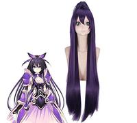 Anime DATE A LIVE Yatogami Tohka Purple Long Wig Cosplay Disfraz Mujer Pelucas de pelo sintético resistente al calor PL-575