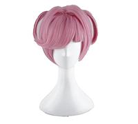 Anime DDLC Doki Doki Literature Club Natsuki Pink Short Wig Cosplay Costume Women Heat Resistant Synthetic Hair Party Wigs