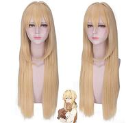 Anime de alta calidad Violet Evergarden Cosplay peluca de onda larga rubia pelo sintético resistente al calor Perucas disfraz pelucas + gorro de peluca