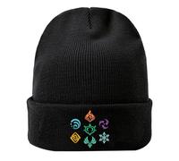 Anime de dibujos animados de punto Gorro Genshin Impact Gorro de punto Otoño Invierno Hombres y Mujeres al aire libre cálido sombrero de punto Borde enrollado Gorro de lana Gorras Beanie