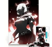 Anime Demon Girl in Fiery Setting Teenagers 1000 Pieces Puzzle Juego de Memoria Mental Cierre Seguro Sin Piezas Sueltas Juego de ingenio Ideal para Viajar (38x52cm)