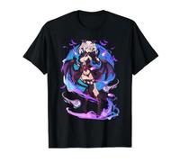 Anime Demon Girl Japanese Aesthetic Waifu Kawaii Otaku Art Camiseta gráfica económica, Hombre, Negro, S