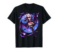 Anime Demon Girl Japonesa Estética Kawaii Waifu Otaku Arte Camiseta gráfica económica