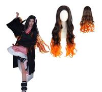 Anime Demon Slayer Kamado Nezuko Peluca Cosplay para Todos los Personajes Fiesta de Carnaval de Halloween para Mujeres Niñas y Niños