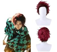 Anime Demon Slayer Kamado Tanjirou Peluca Cosplay para Todos los Personajes Fiesta de Carnaval de Halloween para Mujeres Niñas y Niños