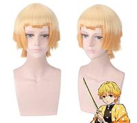 Anime Demon Slayer Kimetsu no Yaiba cosplay peluca mujer Cosplay disfraz Agatsuma Zenitsu largo pelucas de pelo sintético + gorra de peluca demonio slayer peluca n. ° 179