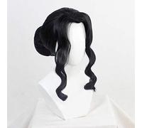 Anime Demon Slayer: Kimetsu No Yaiba Kibutsuji Muzan Cosplay Pelucas Mujeres negras Pelo rizado + Gorra de peluca gratis Fiesta de Halloween solo la peluca