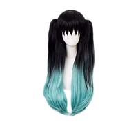 Anime Demon Slayer Kimetsu no Yaiba Tokitou Muichirou Long Ponytails Peluca Cosplay Disfraz Resistente al calor Pelucas de pelo sintético B