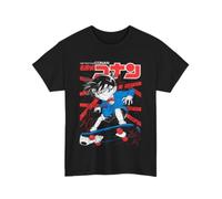Anime Detective Conan Anime tee 90s Manga Black T Shirt #3 Black M