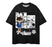 Anime Detective Conan Camiseta Unisex Anime Impreso Manga Corta Suelta Casual Top Retro Tendencia Harajuku Estilo Camiseta Anime Fan Apparel Case Closed Camiseta...