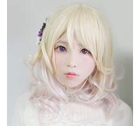 Anime Diabolik Lovers Komori Yui Wig Cosplay Women Girl Blonde Pink Ombre Heat Resistant Synthetic Hair Wigs + Free Wig Cap