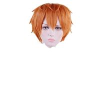 Anime Division Rap Battle Hypnosis MIC Busujima Meison Riou Short Orange Cosplay Wig Fluffy Layered Synthetic Hair Wigs