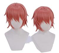 Anime Doki Doki Literature Club Sayori Short Pink Red Heat Resistant Hair Cosplay Costume Wigs