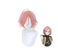 Anime Ensemble Stars Oukawa Kohaku Pink Peluca corta Cosplay Disfraz de pelo sintético resistente al calor Hombres Pelucas