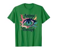 Anime es mi Terapia: Arte de Ojos Vibrantes para los fanáticos de Otaku, Anime Camiseta, Hombre, Verde Kelly, L