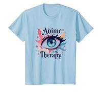 Anime es mi Terapia: Arte de Ojos Vibrantes para los fanáticos de Otaku, Anime Camiseta, Niños, Azul Bebé, 12 años
