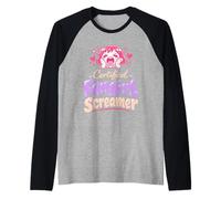 Anime Fangirl Gritando Anime Reacción Humor Emocionado Weeb Camiseta Manga Raglan