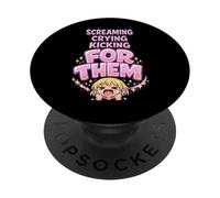 Anime Fangirl Gritando Anime Reacción Humor Emocionado Weeb PopSockets PopGrip Adhesivo