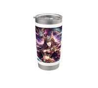 Anime Fantasía Dragón Sacerdotisa Vaso térmico de acero inoxidable de doble pared