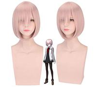 Anime Fate/grand Order Mash Kyrielight/Matthew Kyrielite Cosplay Peluca Fiesta de Halloween Juego Corto Rosa Disfraz Pelucas + Peluca Cap