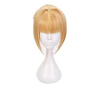Anime Fate Stay Night Arturia Pendragon Saber Cosplay Wig Halloween Costume Women Synthetic Hair Party Role Play Wigs + Wig Cap