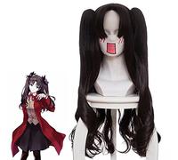 Anime Fate Stay Night Cosplay Peluca Tohsaka Rin Cosplay Peluca Doble Cola De Caballo Resistente Al Calor Peluca Sintética Fiesta De Carnaval De Halloween