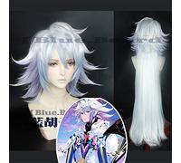 Anime FGO Fate/Grand Order Cosplay Peluca Servant Caster Merlin Colores mezclados Pelo sintético largo Disfraces de cosplay Pelucas + Cap + Track