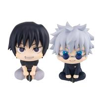 Anime Figuras Serie 2 Conjuntos Satoru Gojo Buscar Figura Fushiguro Toji Lindo Mini Figura Adornos posición sentada Estatua Modelo de PVC