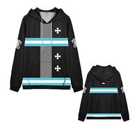 Anime Fire Force Camiseta Sudadera con Capucha de Manga Larga Shinra Kusakabe Camiseta de Manga Corta Sudaderas Dibujos Animados