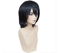 Anime Fire Force Shinmon Benimaru Wigs Short Black Heat Resistant Synthetic Hair Cosplay Wigs + Wig Cap