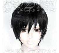 Anime Fire Force Shinra Kusakabe Cosplay corto negro resistente al calor pelucas de pelo sintético + gorro de peluca gratis