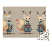 Anime Fox Character Design Puzzles Imposible,desafío for Adults Juego Educativo 1000 Piezas Obra De Arte De Juego De para Adultos Y Niños A Partir De 12 Años 52x38cm/1000pcs