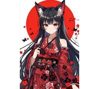 Anime Fox Girl Notebook: Cute Japanese Style Journal | 100 Lined Pages for Writing, School & Daily Notes