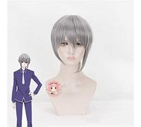 Anime Fruits Basket Soma Souma Yuki Grey Peluca corta Cosplay Traje Furutsu Basuketto Pelo sintético resistente al calor Hombres Pelucas MZ-1393