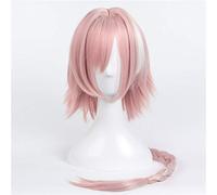 Anime Game Destino apócrifos Astolfo Cosplay Pelucas Largas Rosa Resistente al Calor Pelo Sintético Halloween Disfraz Peluca + Peluca Gorra KUJ6769