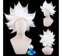 Anime Game Hatake Kakashi White Cosplay Wig Synthetic Hair Halloween Costume Party Play Wigs OneSize white12