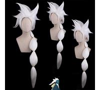 Anime Game Hatake Kakashi White Cosplay Wig Synthetic Hair Halloween Costume Party Play Wigs OneSize white16