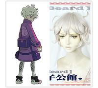Anime Game Sword/Shield Cosplay Bede Peluca Fibra de alta temperatura Cabello corto ondulado + gorro de pelo gratis