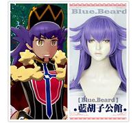 Anime Game Sword/Shield Leon Peluca de cosplay Fibra de alta temperatura Cabello morado + gorro de pelo gratis