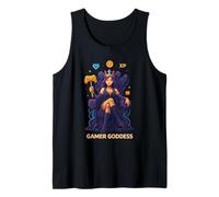 Anime Gamer Queen Jugador De Videojuegos XP Trono Jugador Diosa Camiseta sin Mangas