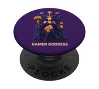 Anime Gamer Queen Jugador De Videojuegos XP Trono Jugador Diosa PopSockets PopGrip Adhesivo