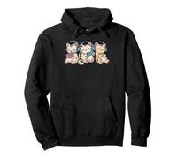 Anime Gaming Kawaii Gato Pizza Ramen Divertido Gamer Gatos Sudadera con Capucha