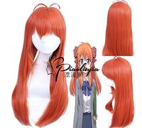 Anime Gekkan Shoujo Nozaki-kun Chiyo Sakura Peluca Cosplay Naranja Larga Recta Pelo resistente al calor Pelucas de fiesta de Halloween PL-374