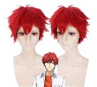 Anime Gekkan Shoujo Nozaki-kun Cosplay peluca Roja Corta Mullida Pelo sintético Mikoshiba Mikoto Disfraces de Halloween Pelucas para Hombres