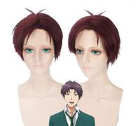 Anime Gekkan Shoujo Nozaki-Kun peluca sintética marrón rojo pelo corto Wakamatsu Hirotaka Cosplay pelucas fiesta disfraz peluca PL-378
