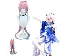 Anime Genshin Impact Sangonomiya Kokomi Peluca Cosplay para Todos los Personajes Fiesta de Carnaval de Halloween para Mujeres Niñas y Niños