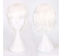 Anime Gintama Gintoki Sakata Cosplay pelucas 35 cm / 13.8 pulgadas corto blanco hombres pelo sintético Perucas Cosplay peluca K049-1