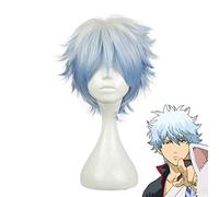 Anime Gintama Sakata Gintoki peluca Cosplay disfraz Silver Soul hombres y mujeres pelo corto Halloween fiesta pelucas WIG-581A